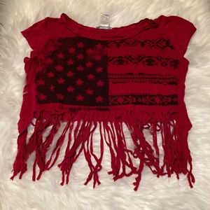 Americana Red Cut Off Top